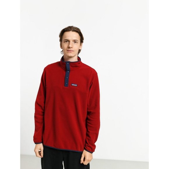 Patagonia Micro D Strap T Fleece Sweater Size Men's Small Red - Picture 1 of 8